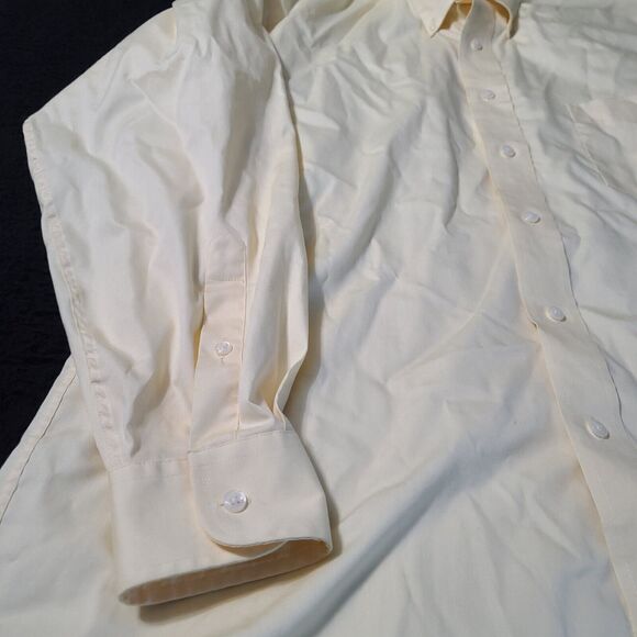 Arrow Fairfield Mens Button Up Shirt Yellow Size 34/35 Cotton Blend Neck 17 - Picture 12 of 12